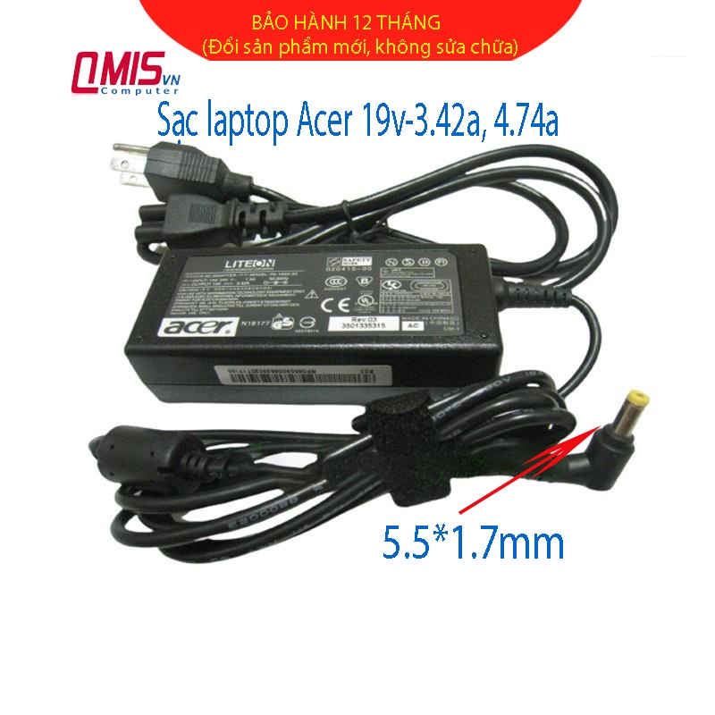 Sạc laptop Acer Aspire 1300 1310 1410 1450 1640 1650 1680 1690 2000 2010 2020 2420 2920 2930 3000 3040 3050 3100 3410