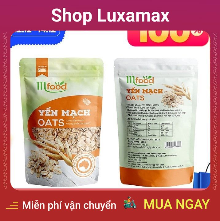 Yến Mạch Úc Thương Hiệu MFOOD Ăn Liền 500g (Cán Mỏng Vỡ Đôi) DTK67331886 - Shop LuxaMax - Australian Oats Eat Mfood 500g (twin rolling)