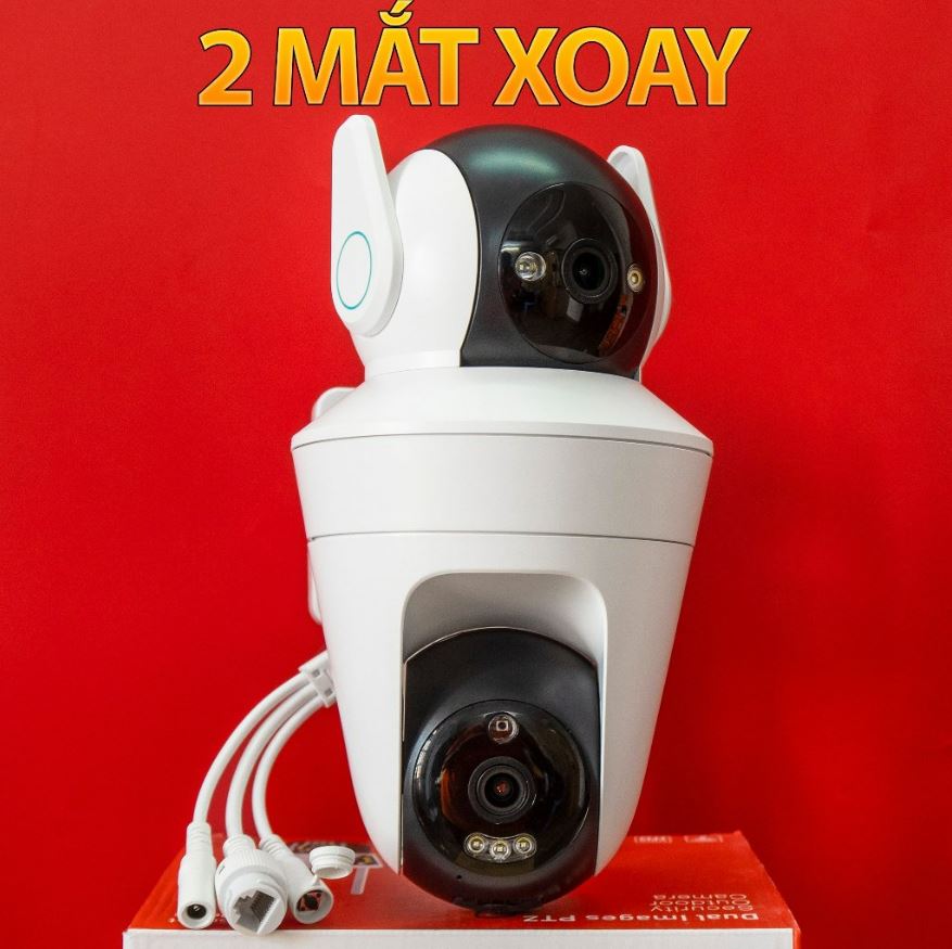 Camera Wifi Ngoài Trời Xoay 360 Độ RABITCAM Camera 2 Mắt Xem 2 Màn Hình Cùng Lúc Độ Phân Giải Cao Hình Ảnh Siêu Nét Góc Quay Rộng Không Góc Chết Camera Ip Wifi Yoosee Xem Đêm Có Màu Theo Dõi Chuyển Động Đàm Thoại 2 Chiều Bảo Hành 12 Tháng