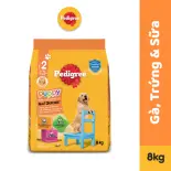Thức Ăn Dạng Hạt Khô Cho Chó Con PEDIGREE NutriDefense Vị Gà, Trứng, Sữa 8Kg - Phát Triển & Tăng Trưởng Não Bộ cho Chó Con