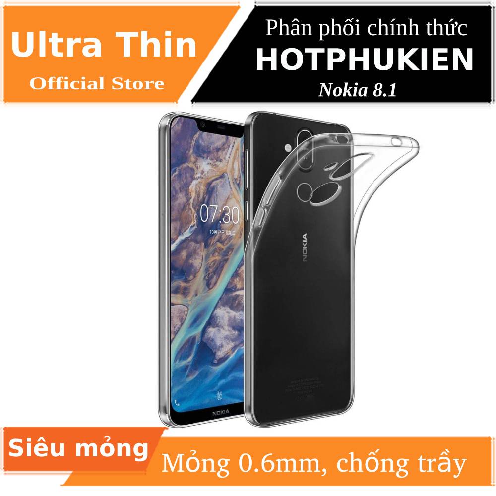 Ốp lưng dẻo cho Nokia 8.1 hiệu Ultra Thin - phân phối bởi HotPhuKien