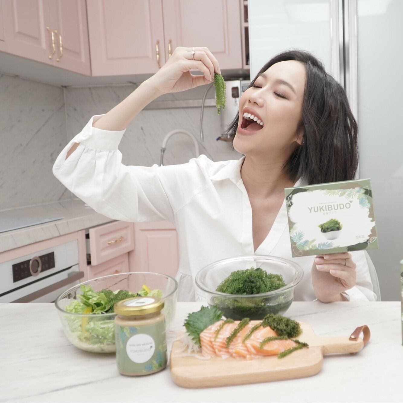 [Rẻ Vô Địch] Rong nho tách nước Yukibudo - rong nho sabudo - rong nho namiso - trường thọ - Green Food - rong biển + tặng kèm gói sốt mè