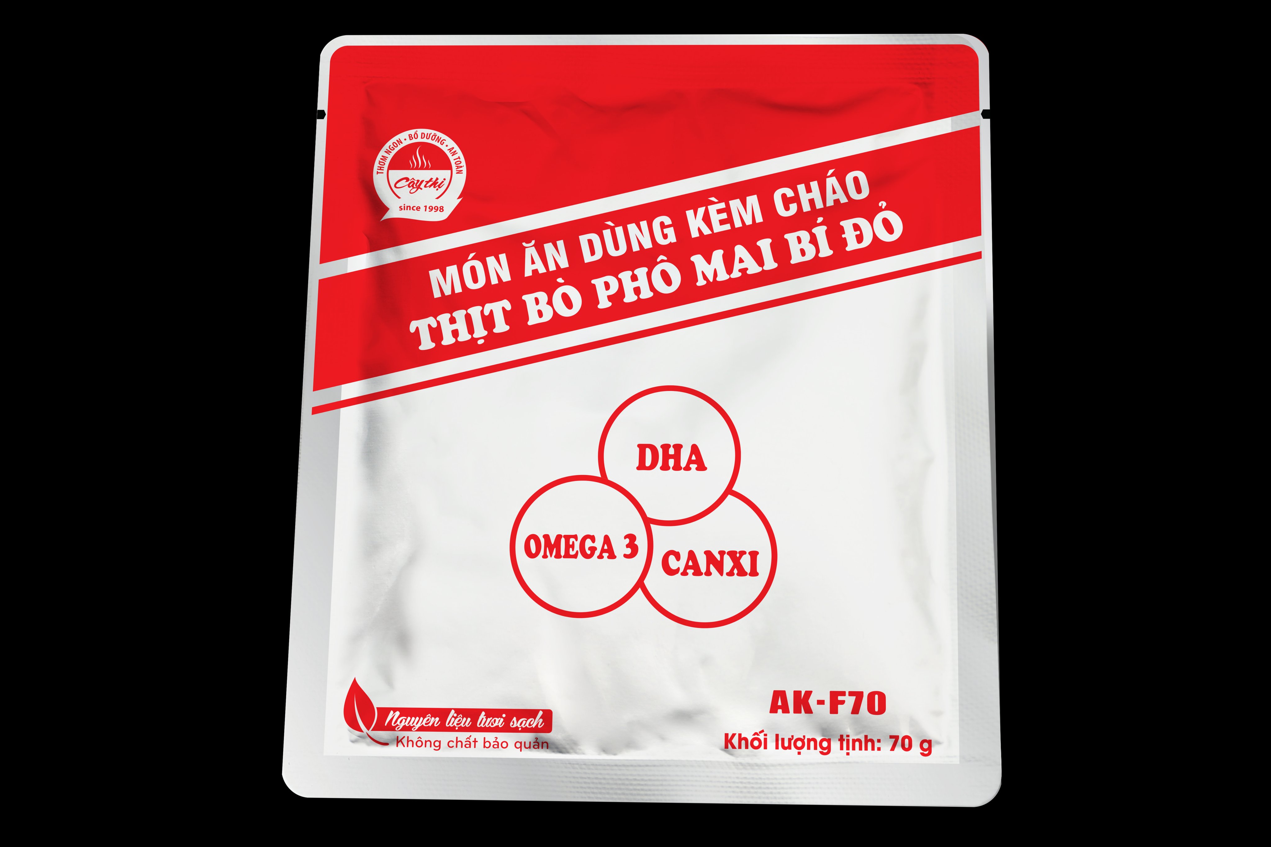 Combo 03 gói Thức ăn kèm cháo Bò phô mai bí đỏ