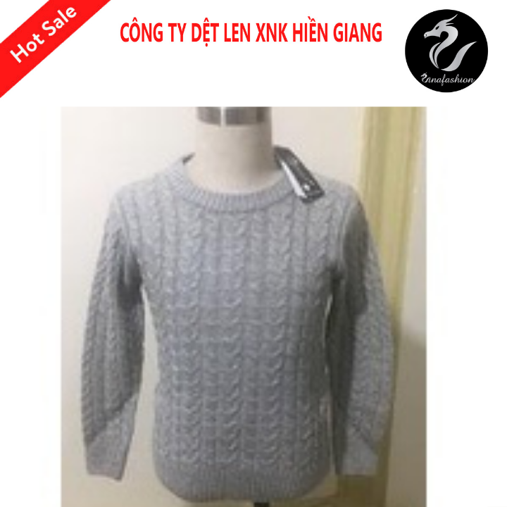 Áo len nam vặn thừng cổ tròn-hàng cao cấp