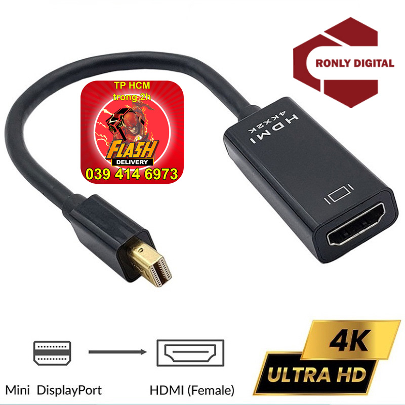 Hub thunderbolt to hdmi 4k, cáp mini dp to hdmi 4k, chuyển đối mini displayport/thunderbolt sang hdmi 4k, thunderbolt sang hdmi 4k, cáp chuyển đổi, minidp to hdmi 4k