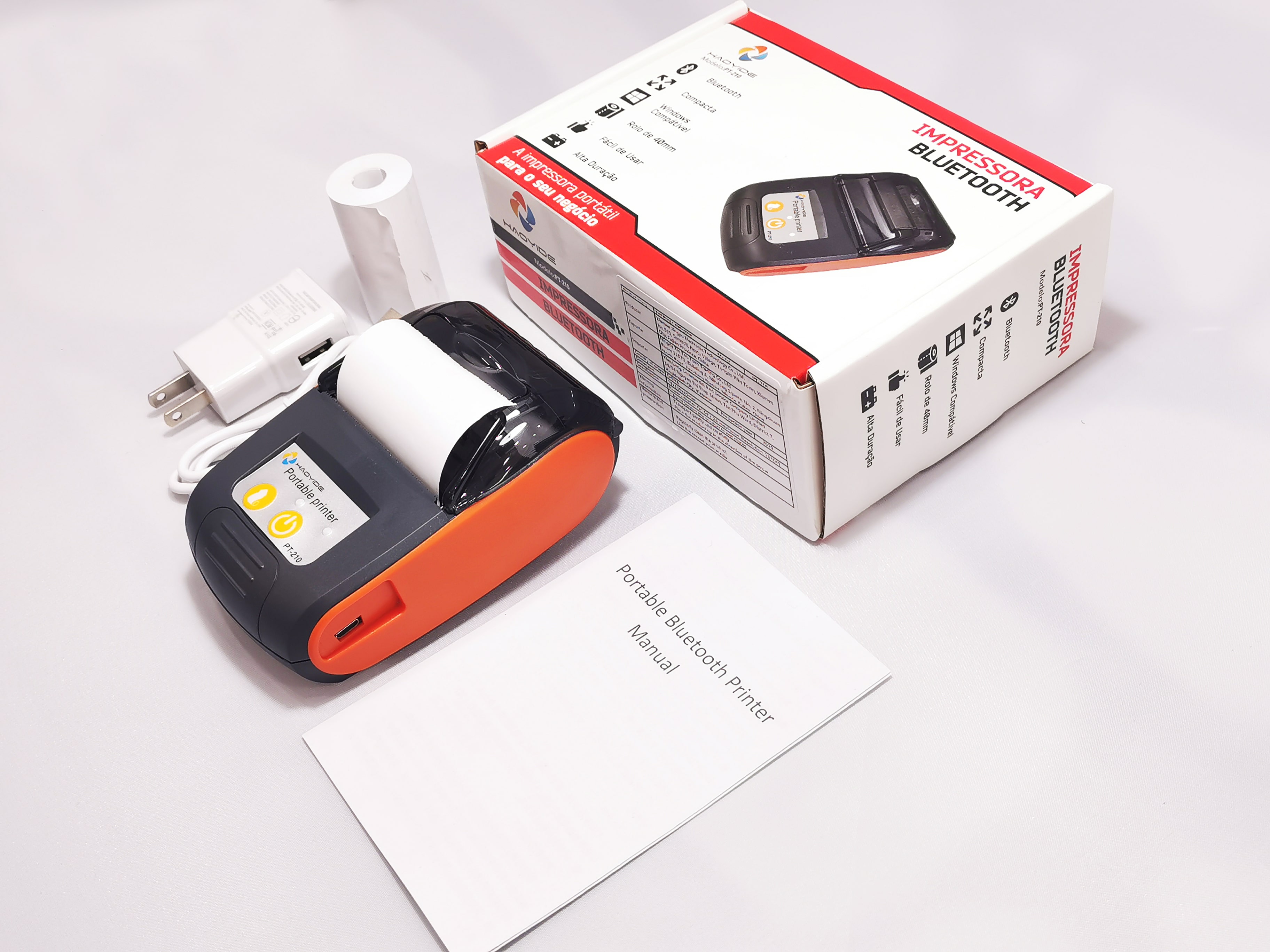 Máy in nhiệt POS PT-210 (BH 6T) Bluetooth Chính hãng  Full BOX Sử dụng để in bill kết nối qua điện thoại