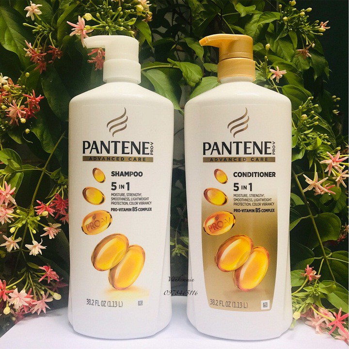 Cặp gội và xả pantene mỹ pro-v 5in1 1.13l