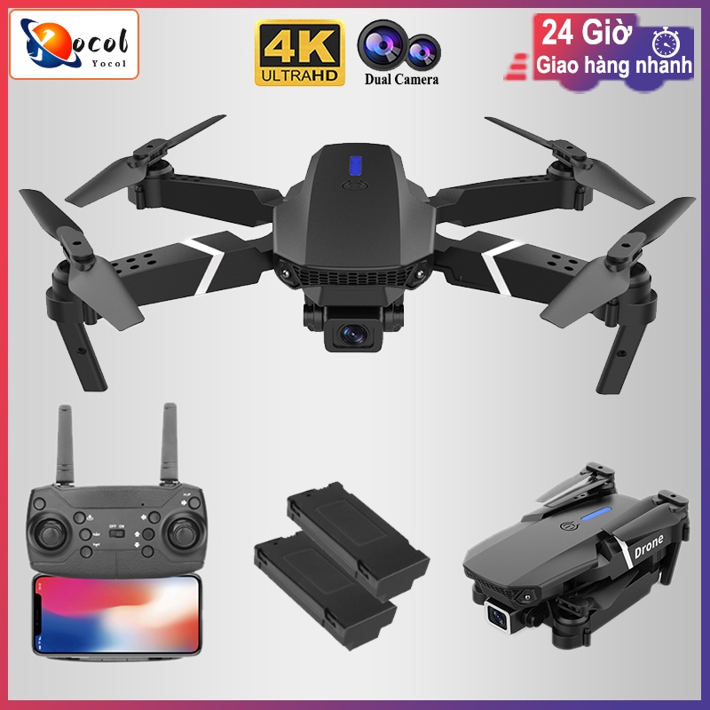 Ban Đầu Mới E88 PRO Máy Bay Không Người Lái Điều Khiển Từ Xa Với Camera Kép 4K WIFI FPV Chiều Cao Giữ Quadcopter Có Thể Gập Lại