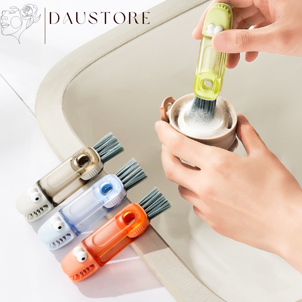 Dụng cụ vệ sinh bình nước, ly cốc, núm giả 4in1 hình cá sấu đáng yêu 12139