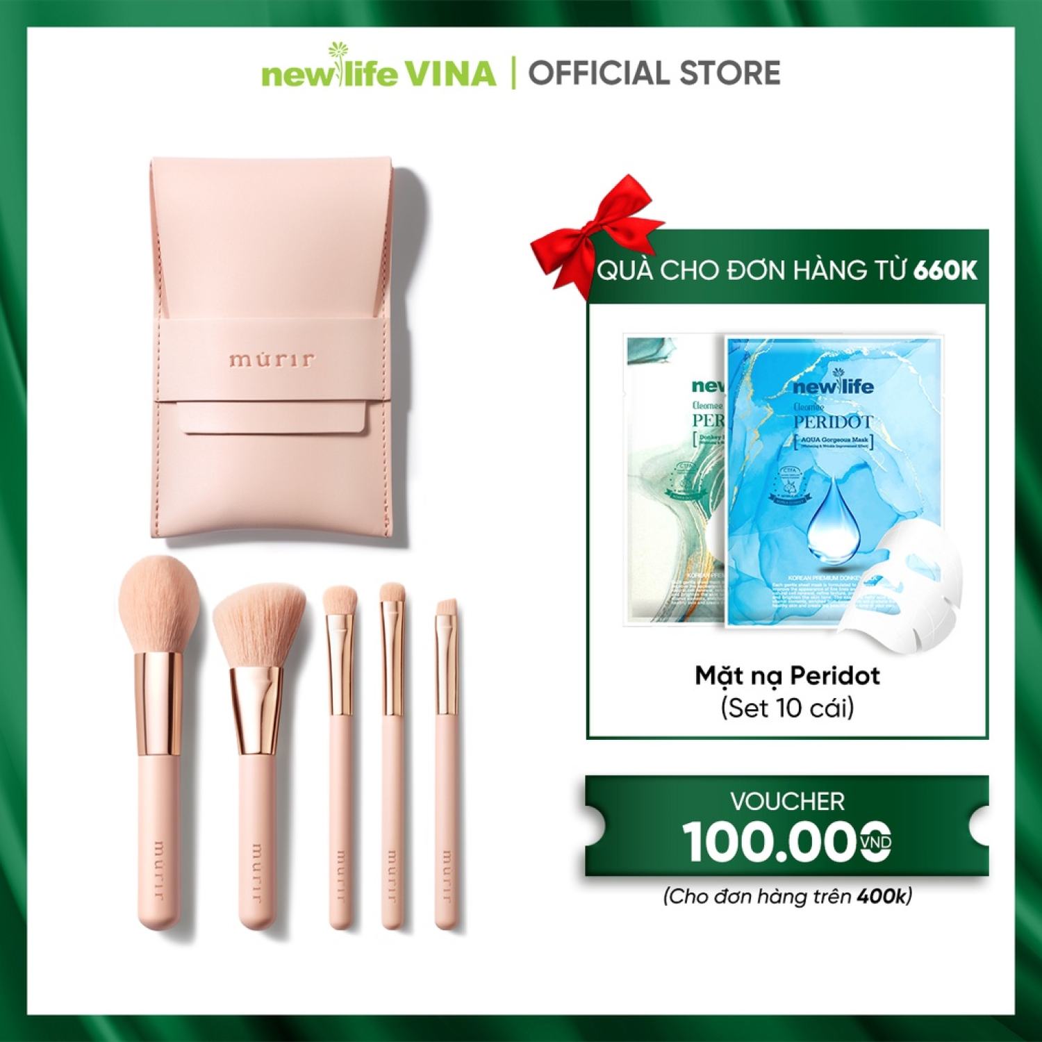 Bộ cọ trang điểm mini murir, set cọ trang điểm dòng cao cấp thương hiệu hàn quốc