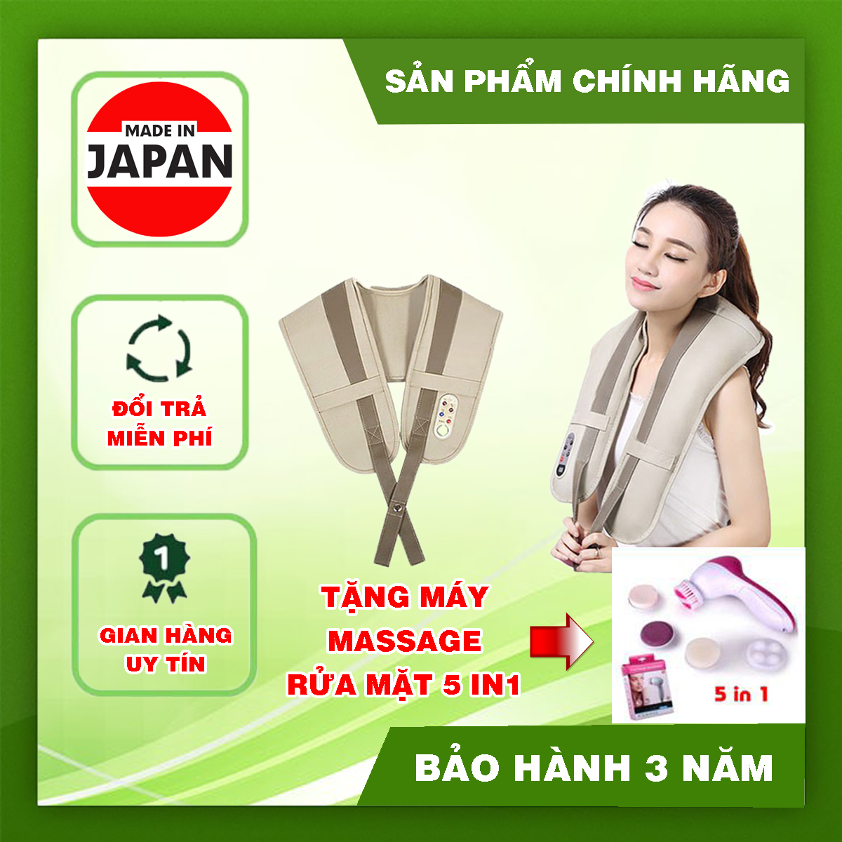 Đai Massage Đấm Lưng Vai Gáy Akita Nhật Bản