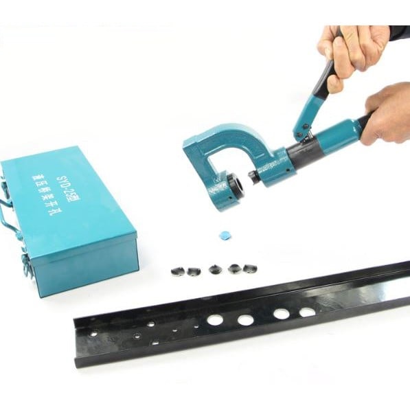 Máy đột lỗ đục lỗ máng cáp kèm 4 lưỡi đột d16mm ,20,25,32