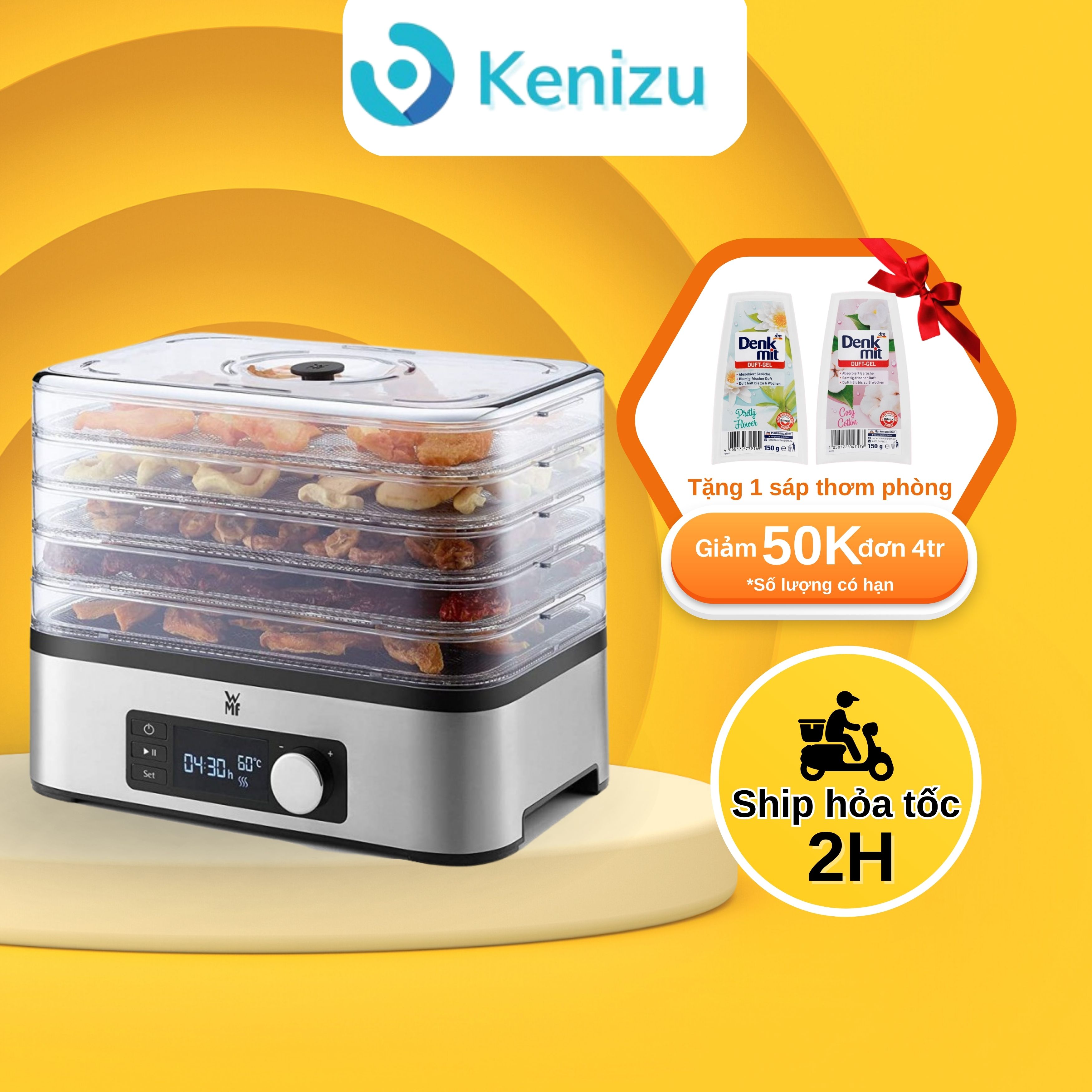 Máy sấy hoa quả và thực phẩm WMF Kitchenminis 5 tầng - Hẹn giờ - Hàng Đức