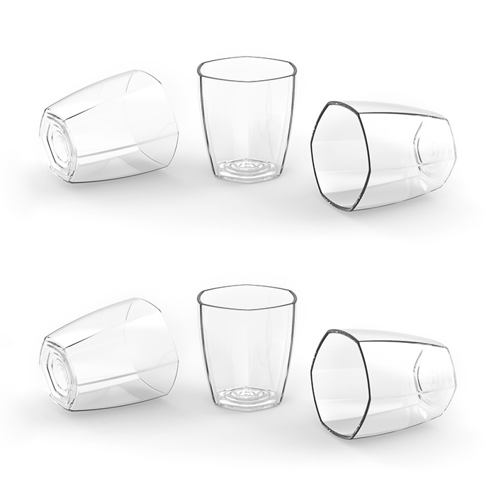 Bộ 6 ly thấp đa giác nhựa DUY TÂN 243ml (7,8 x 7,4 x 8 cm) - 13498