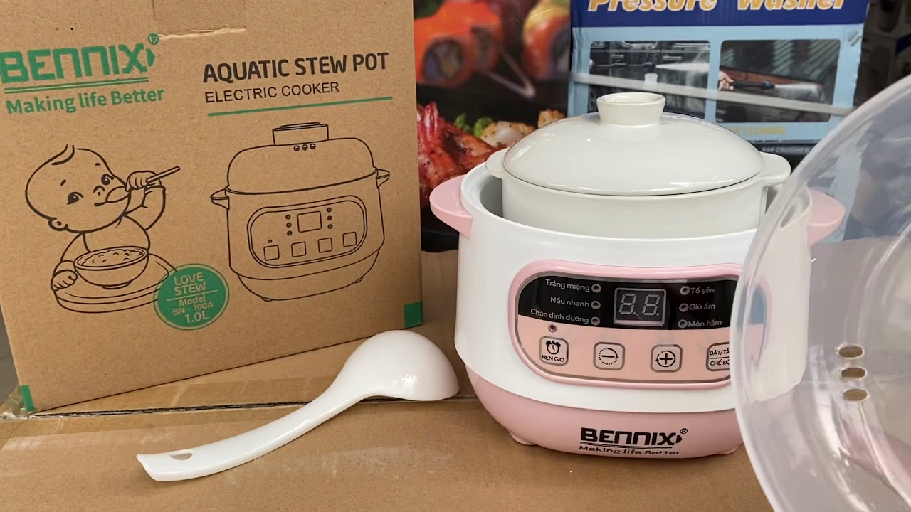Nồi chưng yến, hấp cách thủy Bennix BN-200A 2L, Bảo hành chính hãng tại Việt Nam.