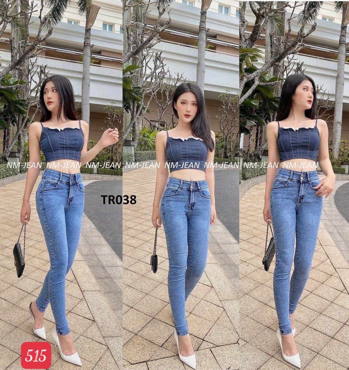 QUẦN JEAN NỮ CHẤT BÒ CO GIÃN CAO CẤP DÀI RỘNG LƯNG SIÊU CAO CỰC HOT BINSTORE94 VDF0011