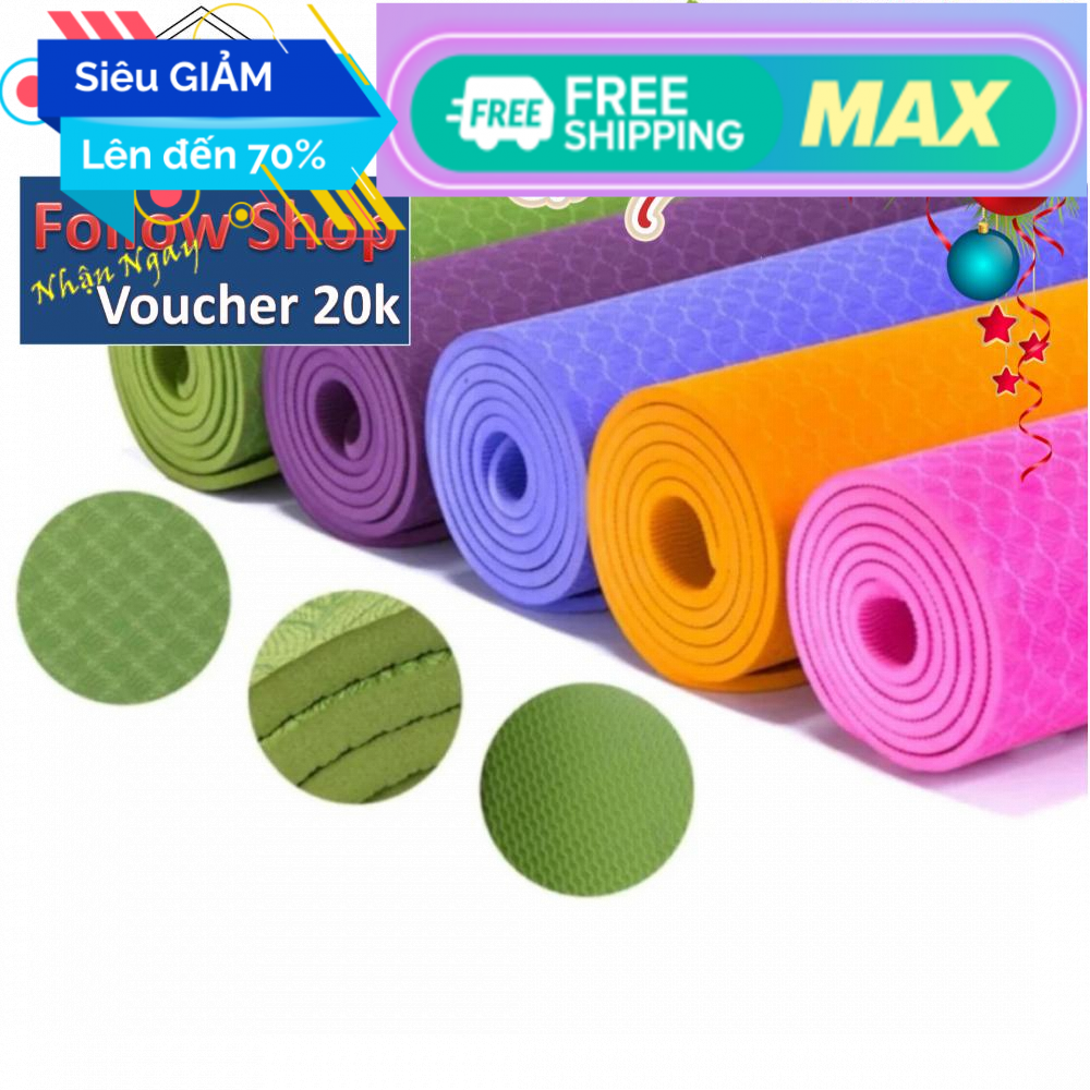 Thảm tập Yoga TPE cao cấp KT 180 x 60 x 0.7cm siêu dày