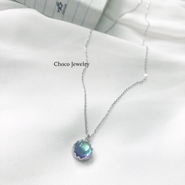 Dây Chuyền Bạc Ngọc Xanh