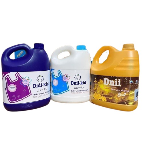 Nước Giặt Xả Dnii-Kid, An Toàn Cho Da Trẻ Nhỏ, Can 3600ML Siêu Thơm,Siêu Tiết Kiệm, Giao Màu Ngẫu Nhiên