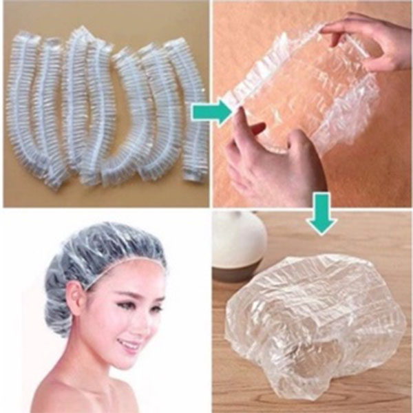 Mũ tắm trùm tóc không thấm nước nón chụp ủ tóc khi tắm có chun bo ở viền mũ
