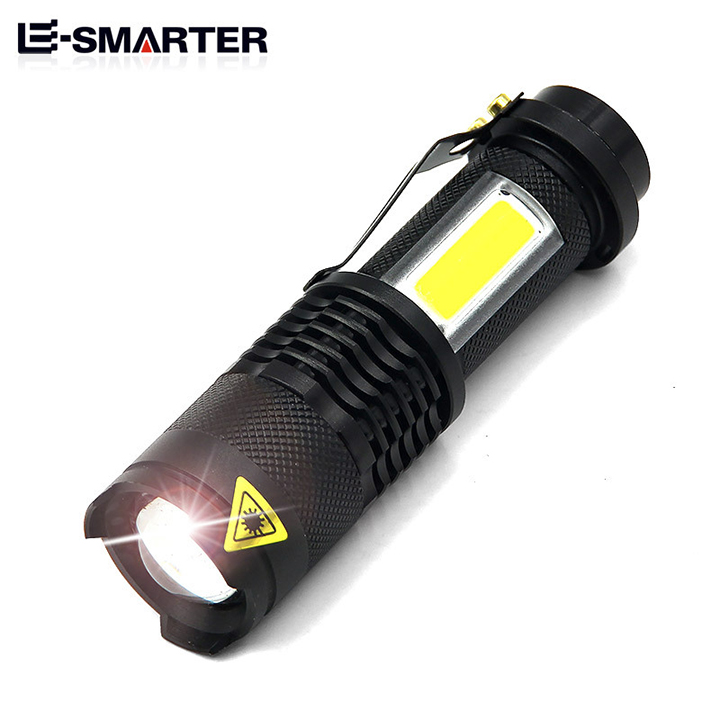 Đèn pin siêu sáng cầm tay 2 đèn LED sac cổng usb có zoom có led chớp