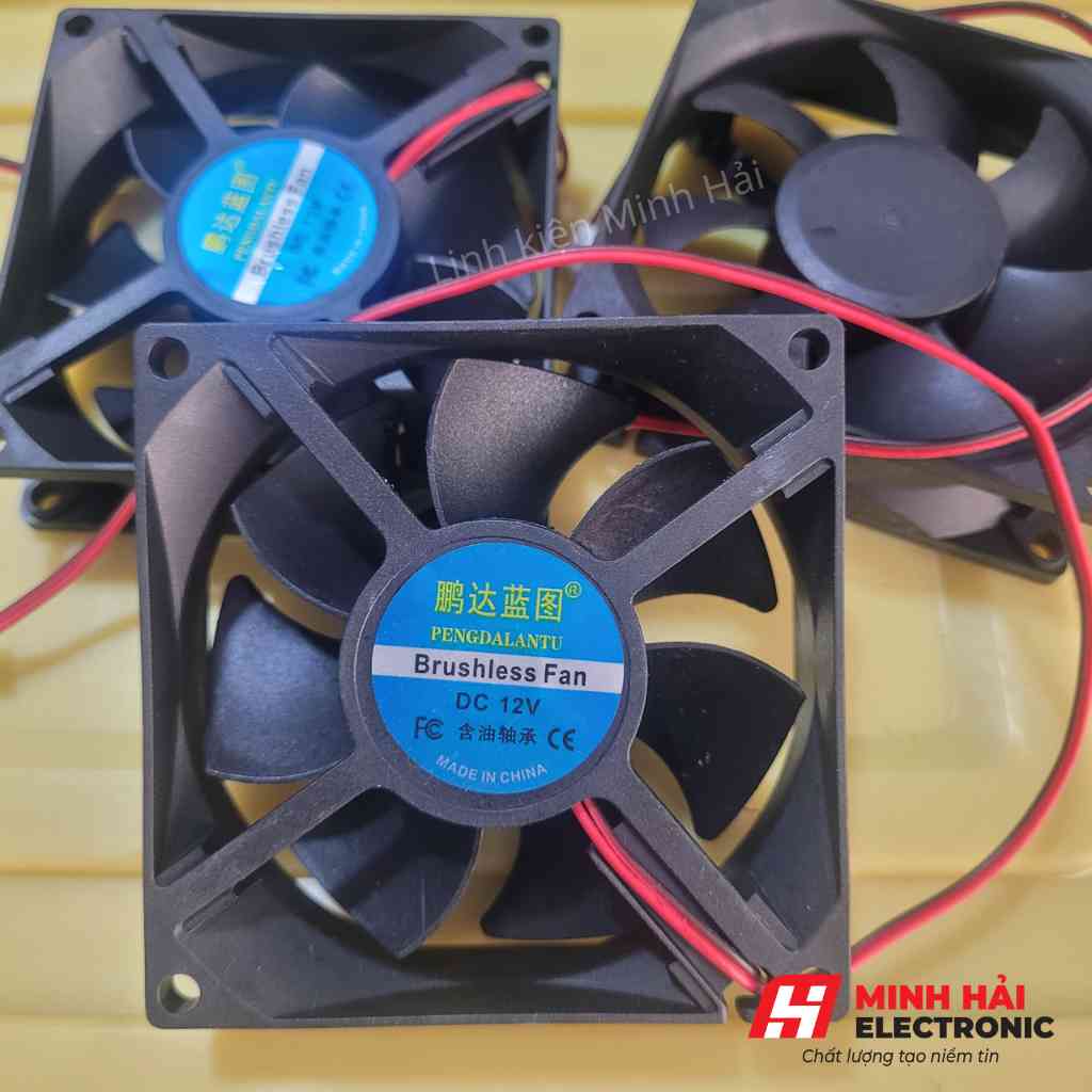 Quạt làm mát 12vdc quạt tản nhiệt các kích thước 8x8x2.5cm, 6x6x2.5cm, 6x6x1.5cm hàng mới giá tốt