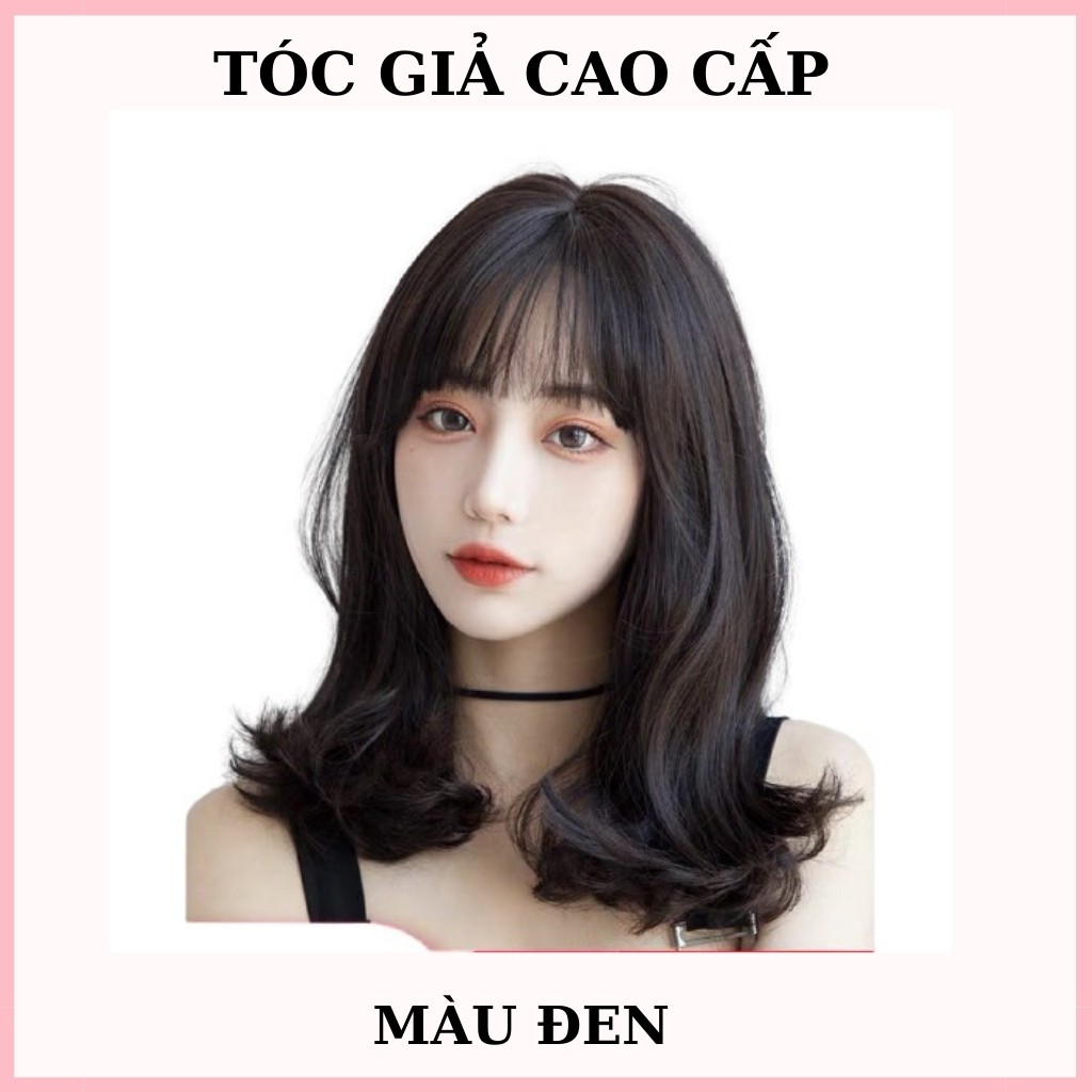 Tóc giả nữ nguyên đầu xoăn đuôi ngắn freeship mã 1804