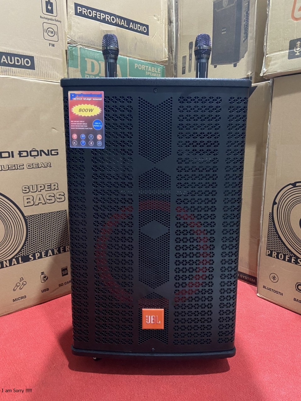 Loa kéo karaoke di động loa karaoke công suất lớn hát karaoke cực hay,  thùng gỗ, Tặng 2 micro UHF hút âm, chống hú rít. Bảo hành 1 năm