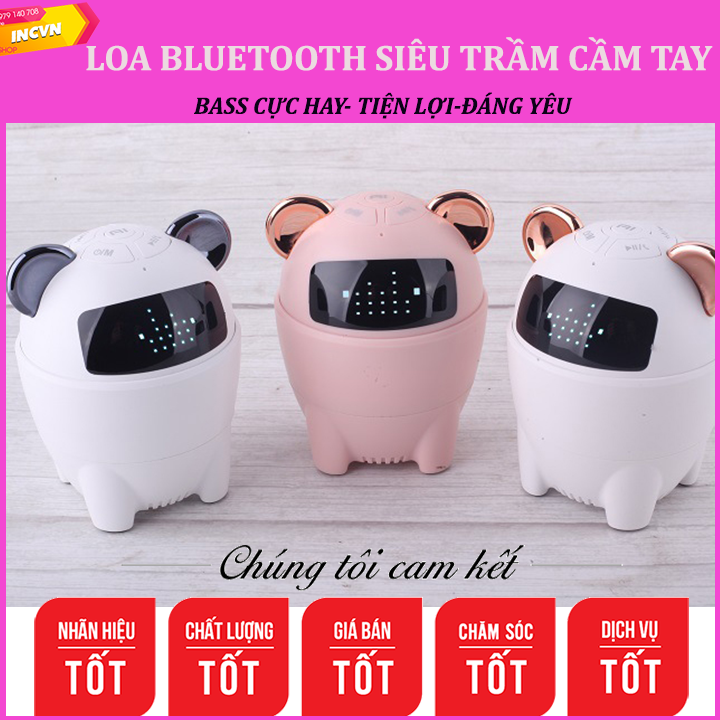 Loa bluetooth mini cute giá rẻ, để bàn, kệ sách thông minh tiện lợi, loa mini âm siêu trầm giá sinh viên đẹp, loa mini hình thú hoạt hình phòng ngủ,phòng khách,Máy nghe nhạc mini hỗ trợ điện thoại,máy tính bảng,laptop, quà cho bạn bè
