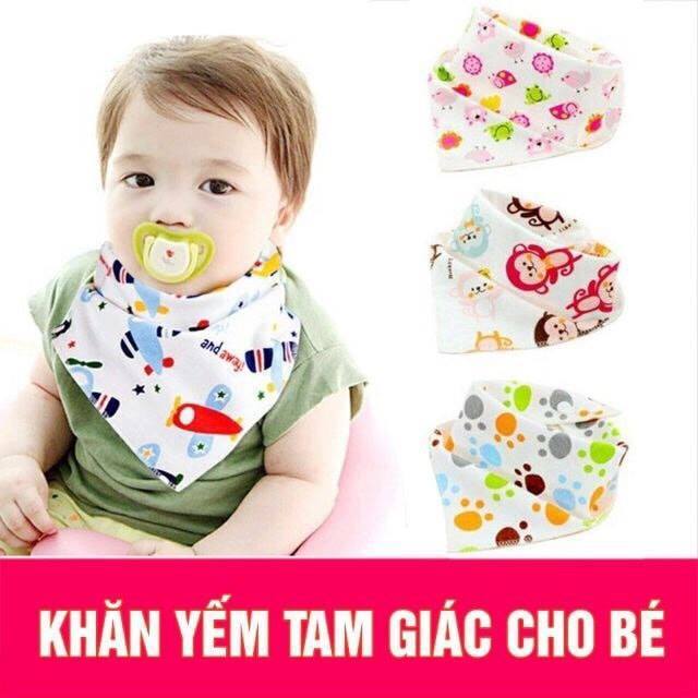 [Ảnh Thật]Yếm Xô Tam Giác 4 Lớp Cúc Bấm Cho Bé