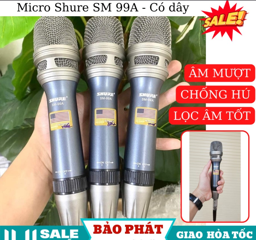 Micro karaoke shure,Micro Có Dây Chính Hãng,Chuẩn USA,Micro Shure SM