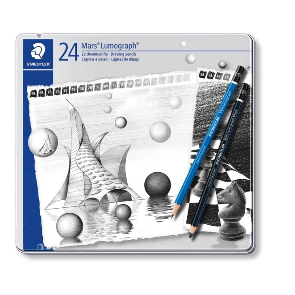 Bộ bút chì kỹ thuật staedtler mars lumograph 100 g24 chính hãng
