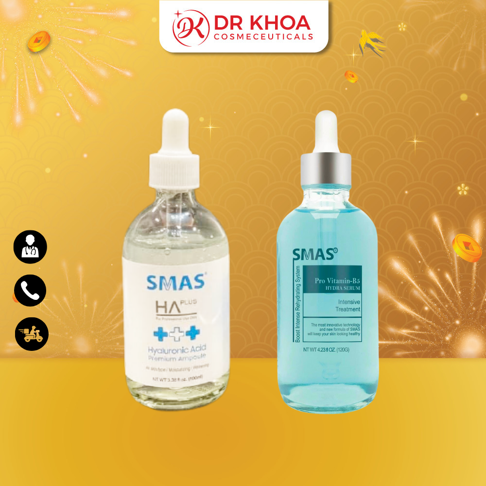 Serum smas pro b5 120ml và ha plus 100ml cấp ẩm, phục hồi và căng bóng
