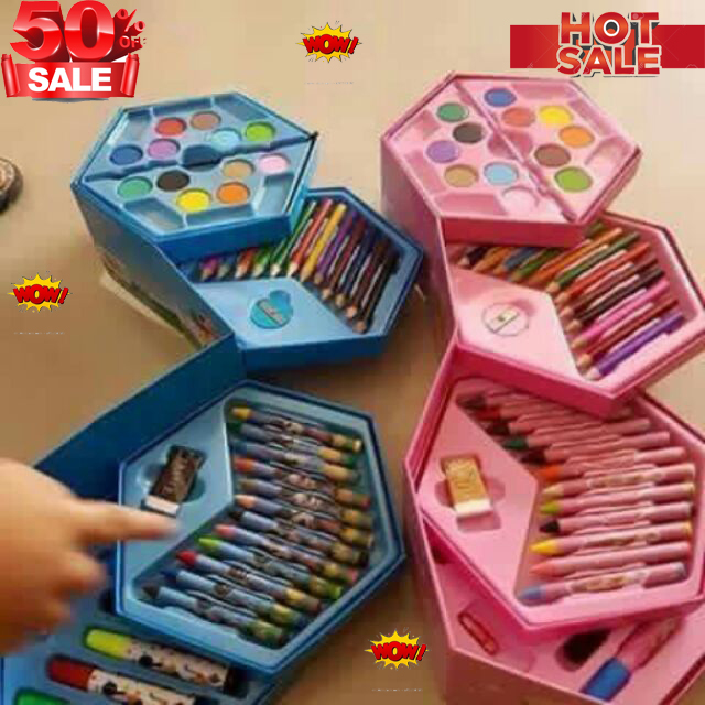 hộp màu 4 tầng lục giác,hộp màu,bút màu vẽ cho bé,HỘP MÀU 46 CHI TIẾT 4 TẦNG HÌNH LỤC GIÁC,....