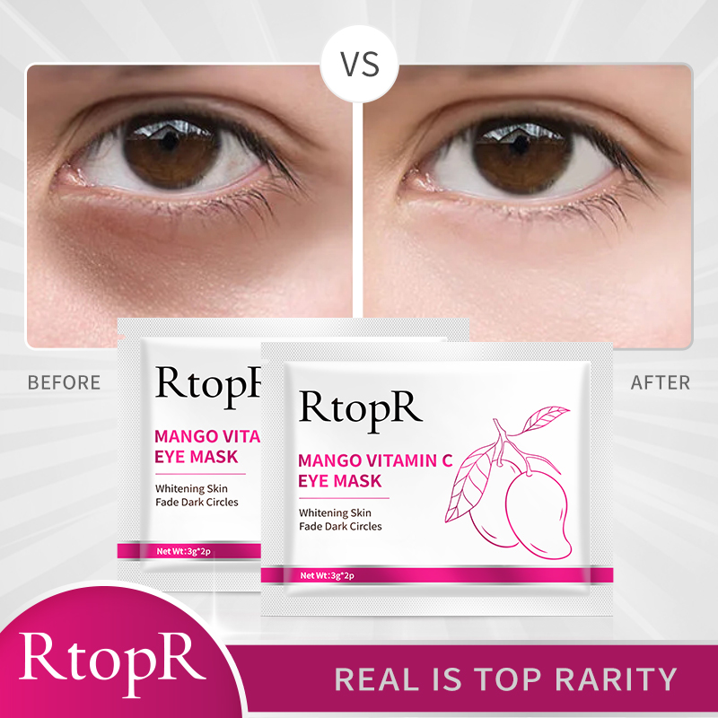 RtopR 2 miếng mặt nạ mắt làm từ xoài dùng để dưỡng ẩm chống lão hóa da mắt giúp loại bỏ nếp nhăn và quầng thâm cung cấp vitamin C cho vùng da quanh mắt - INTL