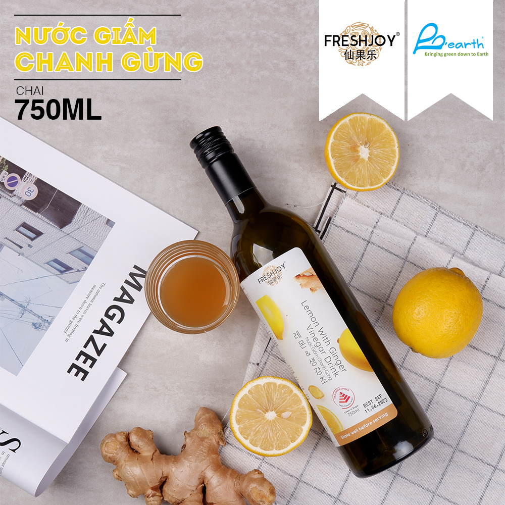 Nước giấm uống vị chanh gừng freshjoy 750ml/chai
