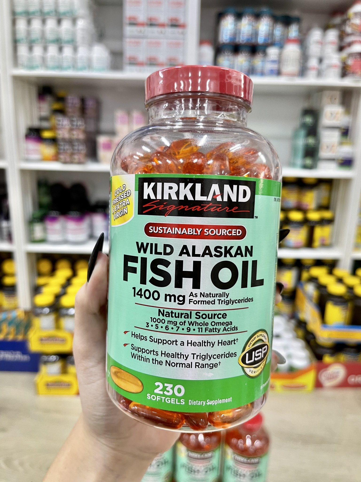 Dầu Cá Kirkland Wild Alaskan Fish Oil 1400mg - Hộp 230 viên của Mỹ
