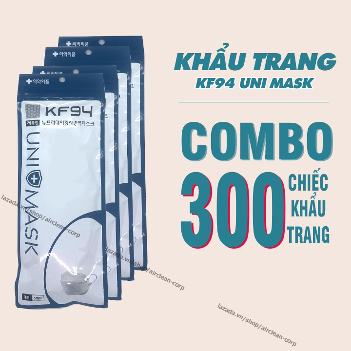 300 chiếc khẩu trang kf94 uni mask, chống bụi mịn 2.5pm, kháng khuẩn