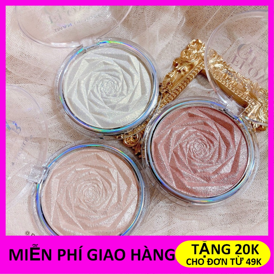 Phấn bắt sáng iman hoa hồng flower glow highlighter 3D