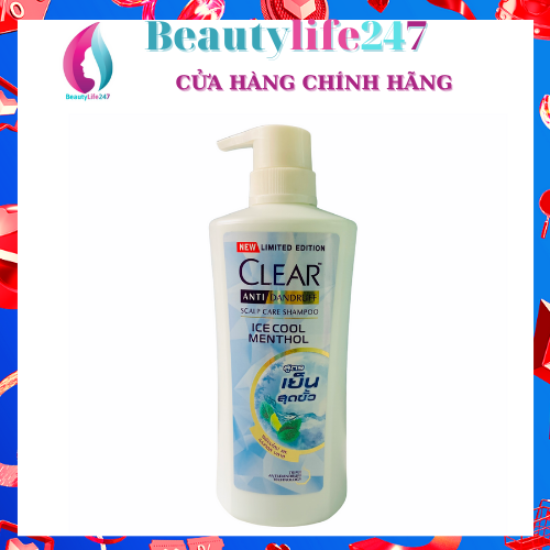 Dầu gội sạch gàu clear bạc hà thái lan chai 480ml