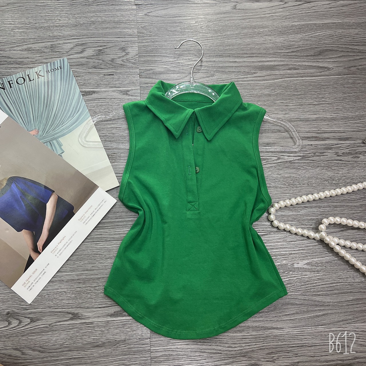 Áo thun body croptop cổ bẻ sát nách chất vải co giãn 4 chiều lên from tôn dáng