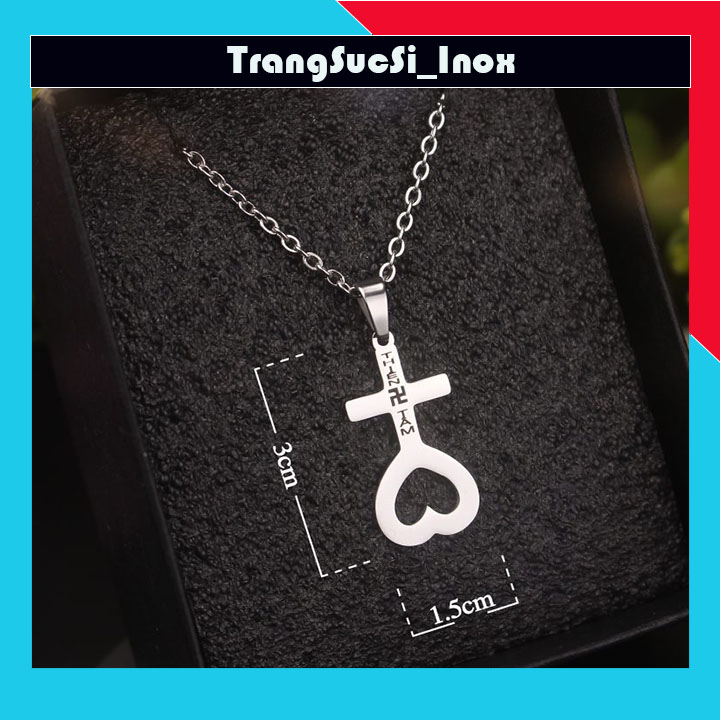 Sỉ Mặt dây chuyền Thiên Tâm Đạo (không dây) sáng đẹp đem lại bình an may mắn cho người đeo cùng chất liệu inox cao cấp