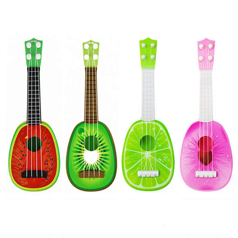 Trái Cây Người Mới Bắt Đầu Cổ Điển Ukulele Guitar Nhạc Cụ Trẻ Em Montessori Đồ Chơi Cho Trẻ Em Giáo Dục Sớm Nghiêng Quà Tặng Đồ Chơi