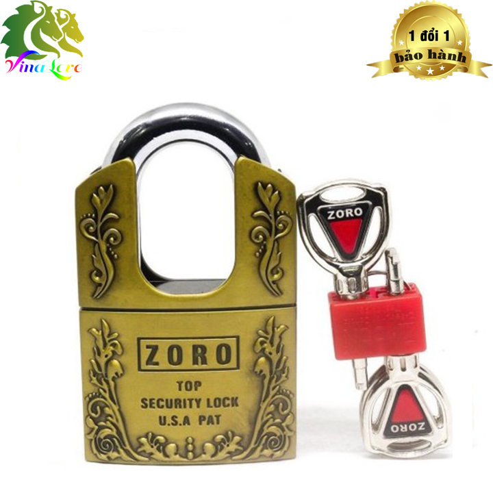 Ổ khóa bấm chống cắt zoro 6cm hoa văn
