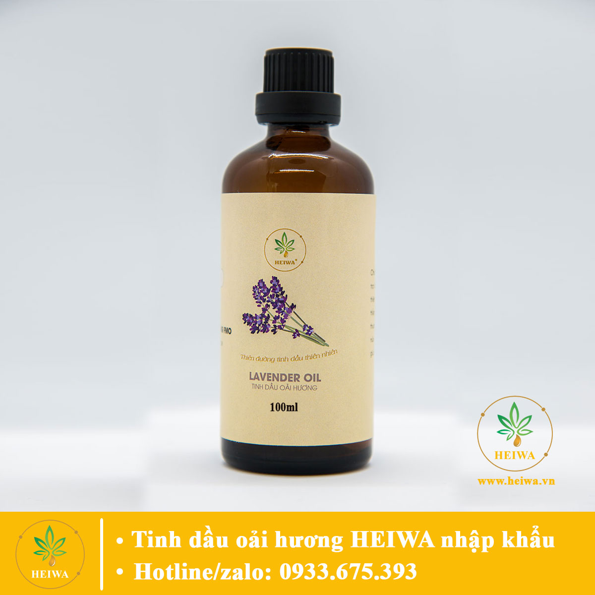 Tinh dầu Oải hương 100ML thương hiệu HEIWA nhập khẩu Ấn Độ có giấy kiểm định nguyên chất 100%