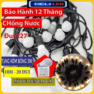 Dây Đèn Led Trang Trí 10M 20 bóng 3W Trang Trí quán cà phê, trà chanh, nhà hàng, tiệc cưới, Dây đèn trang trí ngoài trời 20 bóng chống nước dùng cho quán trà sữa... BH 12 Tháng