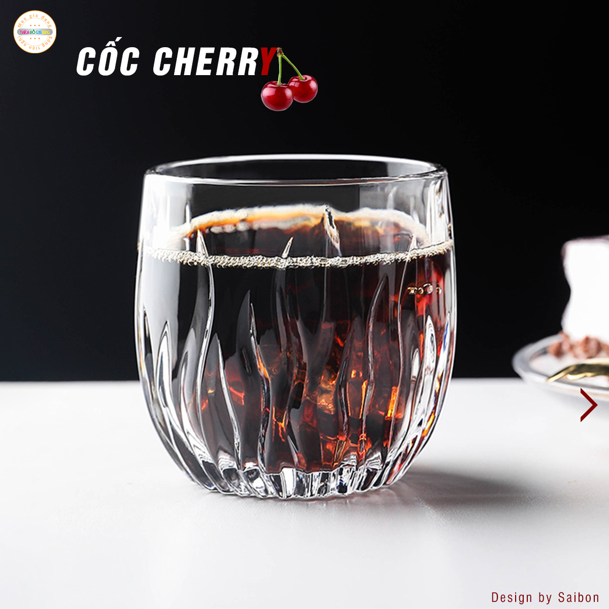 Cốc Ly Red Cherry Thủy Tinh Dày Dặn Cao Cấp Độ Trong Cao Thích Hợp Uống Rượu Vang Coca Sting Trà Chanh Phù Hợp Quán Cà Phê Quán Bar Khách Sạn