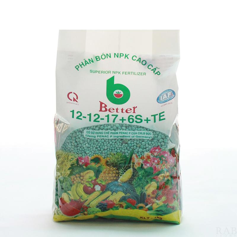 phân bón NPK Better 12-12-17-6S+TE chuyên dùng cho cây trồng