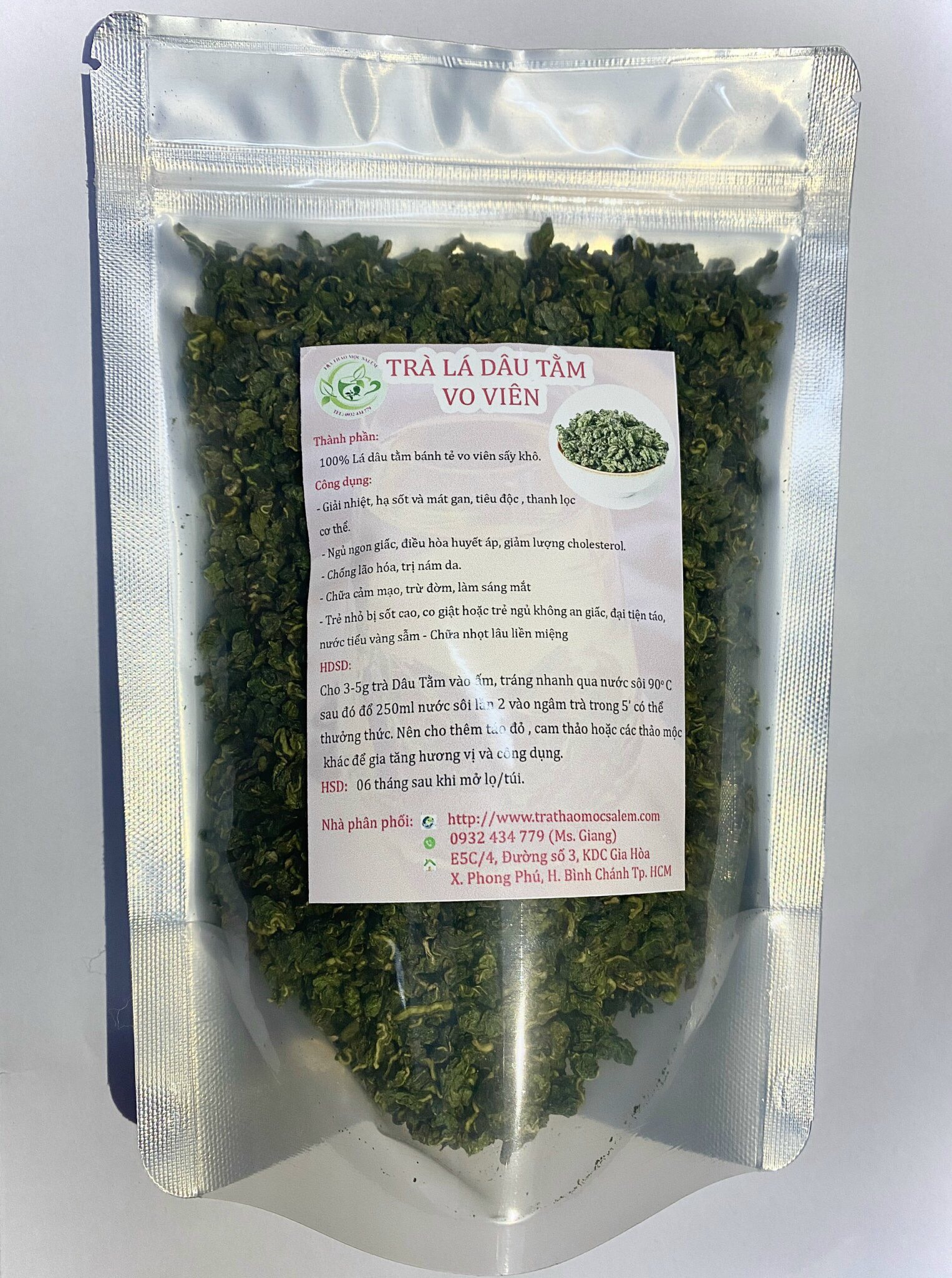 [HCM]Trà lá dâu tằm vo viên 100g