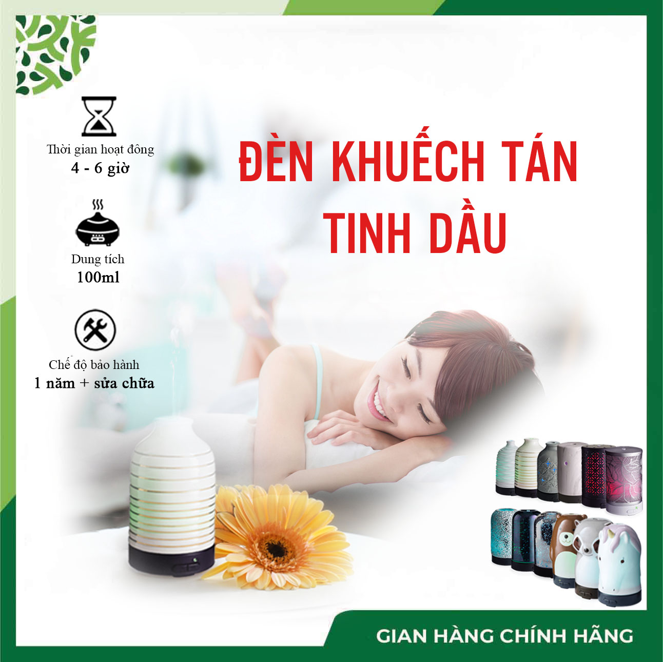 Đèn khuếch tán tinh dầu 7 màu Airome - Size M
